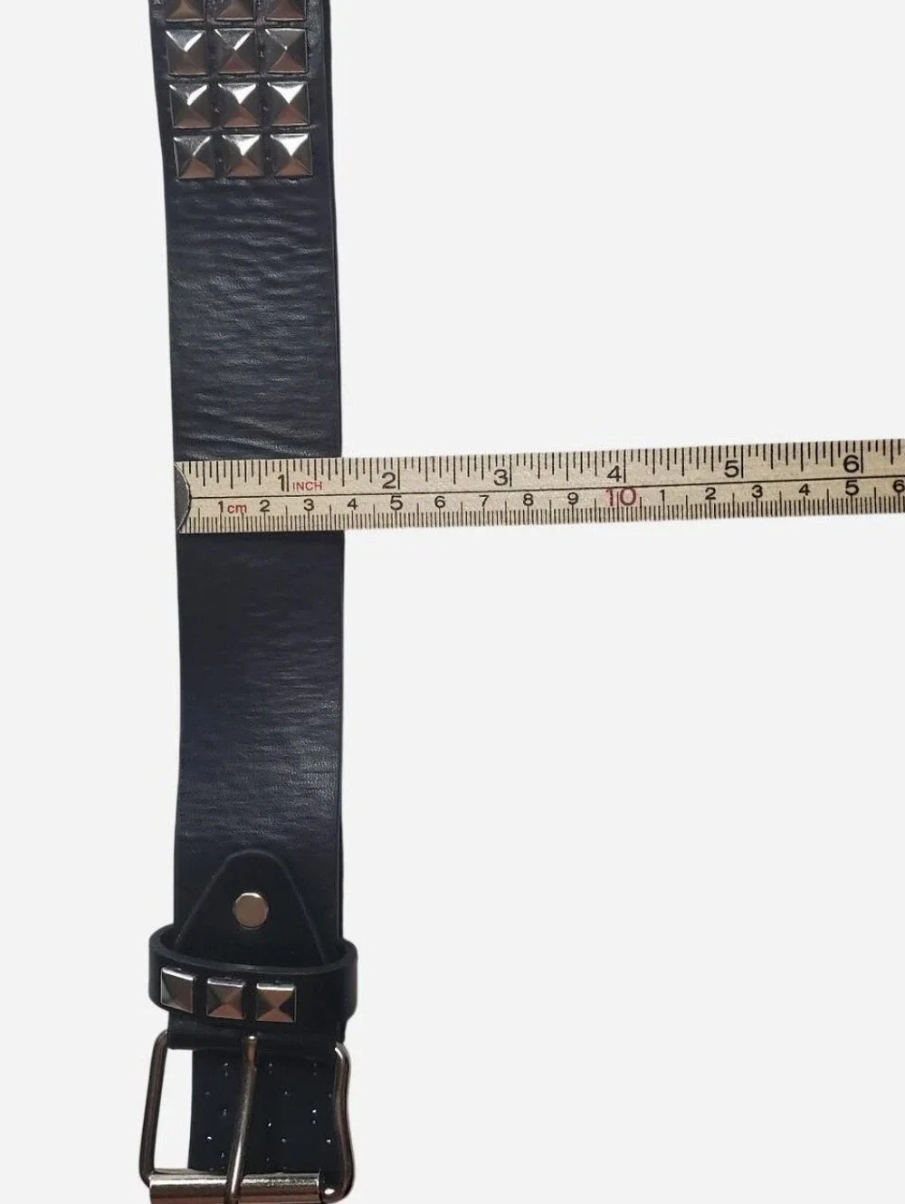 Unbranded Studded Belt Unisex Adults One Size Black Silver Pyramid Studs Punk